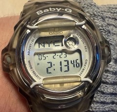 Casio Baby-G Digital Quartz Sports Watch Smoke Grey Resin BG-169 Module 3189