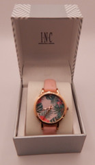 I.N.C. International Concepts Women’s Pink Strap Watch Tropical Leather