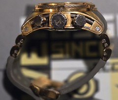Invicta Reserve Men’s Quartz Chronograph Date Black Dial Black/Gold Bracelet