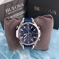 Bulova Marine Star Blue Dial 96B287 Men’s Chronograph Watch 43mm