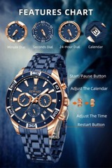 REWARD Men’s Multifunction Chronograph Calendar Luminous Waterproof Quartz Watch