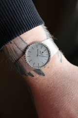 vintage universal geneve watch stone bezel integrated bracelet