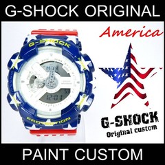[Free Shipping] G-Shock Custom Stars and Stripes GA-110 Ana-Digi Airbrush