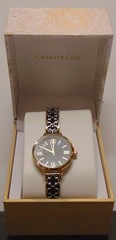 CHARTER CLUB Black and Gold Womens Wrist Watch