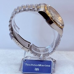 TechnoMarine Manta Ray TM‑222018 Quartz 42mm Steel/Gold Men’s Watch 48 Crystals