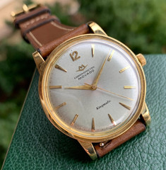 Vintage Movado Kingmatic Chronometre 18K Solid Gold Automatic Wristwatch