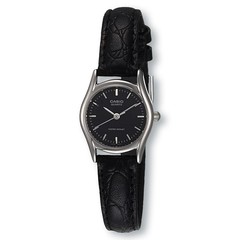 CASIO LTP1094E-1A Analog Quartz Leather Fashion Watch, Black Dial