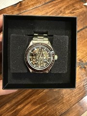 Invicta Men’s Automatic Skeleton Dial Watch, Rose Gold Inscription, Box