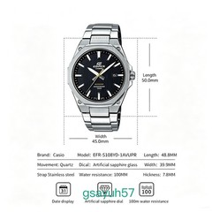Edifice 男式黑色表盘不锈钢运动手表 EFR-S108D-1AVUEF