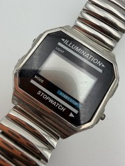 Illumination Sharp Digital Watch Stopwatch Vintage Expandable Metal Band