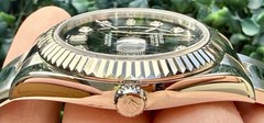 Rolex Datejust II Black AM Diamond Dial 41mm 18k White Gold Fluted Oyster 116334