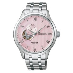 Seiko Presage SSA465J1 Japanese Garden Automatic Pink Dial Open Heart Men Watch