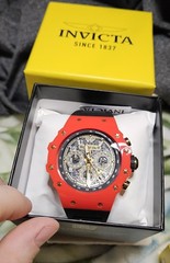 Invicta Racing Vaulthan Red Case And Black Silicone Band 43.5mm