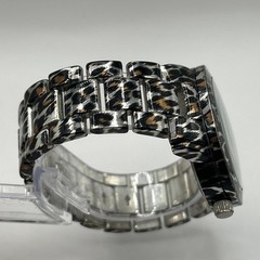 Daytrip Watch Women’s Cheetah Print Orange & Black Band Silver Dial NEW BATTERY