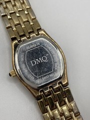 DMQ Swiss Ladies Mother Of Pearl Crystal Bezel Gold Tone Watch New Batt