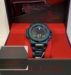 Tourbillion LE#019/999 Green Sandblasted 55mm Bracelet AKULA Invicta Mens Watch