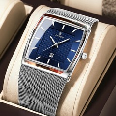 Luxury Men’s Mesh Stainless Steel Quartz Watch Luminous Waterproof