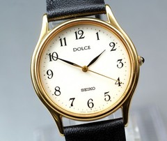 1992 [Near MINT] Seiko Dolce 8N41-6060 31mm Gold White Dial Quartz Mens Watch