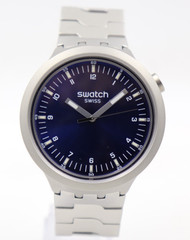 New Swatch Irony Big Bold INDIGO HOUR Men Steel Watch 47mm SBO7S102G $230