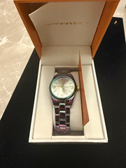 Vernier Women’s Quartz Analog Watch Silver Dial Multicolor Metal Bracelet Box