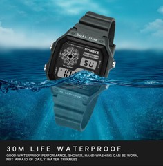 Army Green Mens Digital Watch Multifunction Waterproof Casual Wristwatch Sports