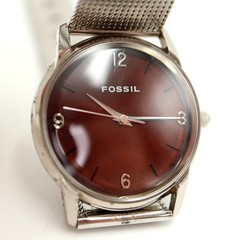 Vintage Fossil Mood Watch Unisex 31mm Watch Stainless Mesh JR-7704 w New Battery