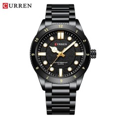 CURREN Men Quartz Watch Stainless Steel Band Waterproof Classic Date Luminous
