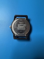 Timex Expedition Indiglo Quartz Watch 50m Date Black Case White Dial Nylon