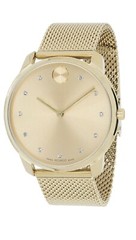 Brand New Movado Bold Thin Men’s Gold Tone Stainless Steel Quartz Watch 3600903