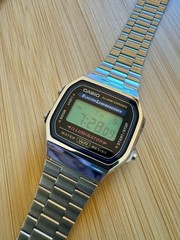 Casio A168WA-1 with Stainless Steel Band GREEN MOD FILM