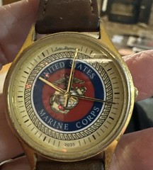 Men’s United States Marine Corps USMC Jules Jurgensen 2035 Gold Tone Watch