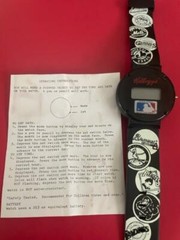 Vintage Kellogg’s MLB Baseball National League Black Plastic Watch N.O.S.