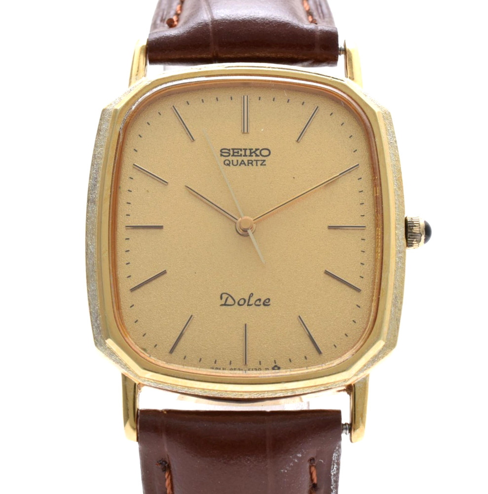 [Exc+5] SEIKO Dolce 9521-5120 28mm Quartz Vintage Gold Tank Men’s Watch
