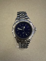 USED Fossil Blue AM-3099 Ladies Watch – Blue Dial, Stainless Steel, Box & Manual
