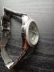 Express Automatic Skeleton Men’s Silver Tone Watch Great Condition Runs Great