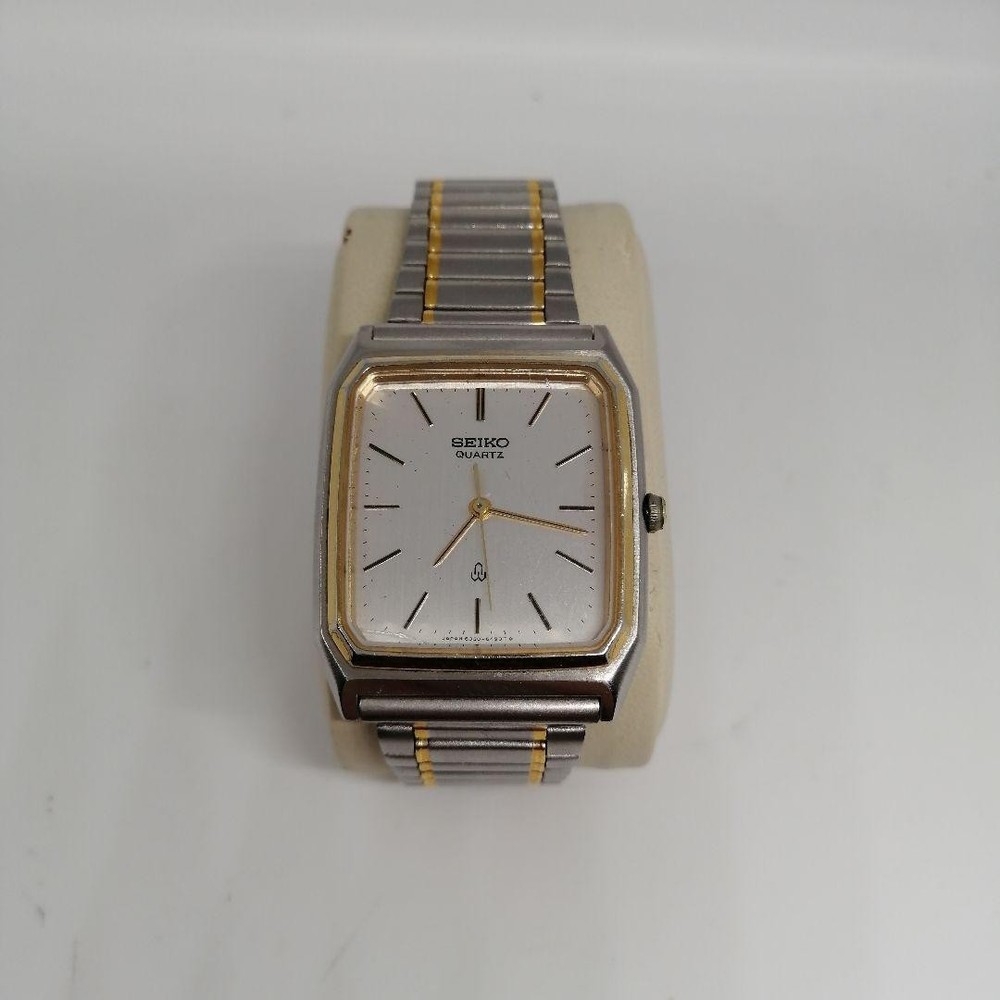 SEIKO Quartz Watch 6030-5430 Square Case Silver Gold Two-Tone Vintage Japan