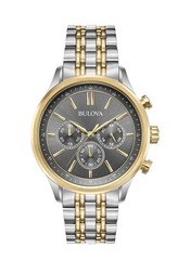 Bulova 98A215 42mm Silver Stainless Steel Case with Silver/Gold Stainless Steel