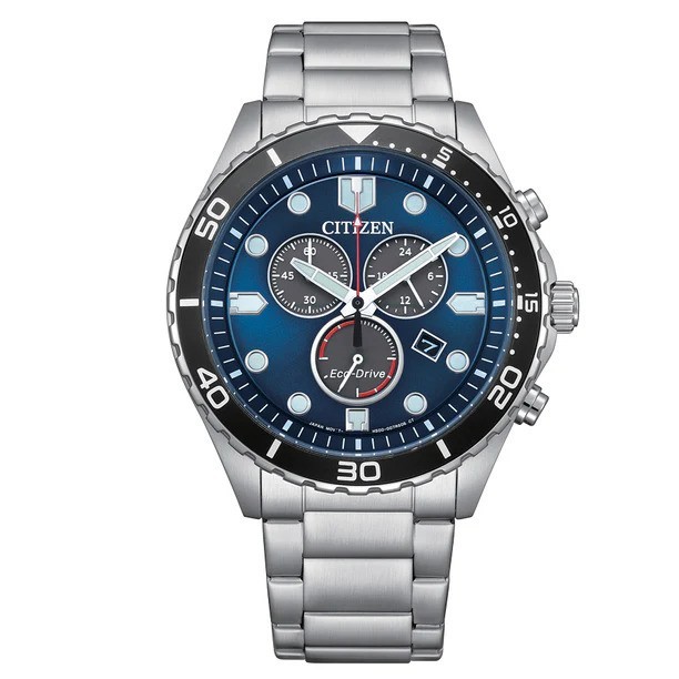 Citizen Men’s Eco-Drive Sporty-Aqua Chronograph Blue Dial Watch – AT2560-84L NEW