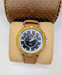 Yema Sous Marine Automatic Diver 39mm gold bezel bonus strap Box & Papers