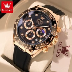 Waterproof Watch OLEVS Quartz Luxury Business Luminous Date Men Men’s Strap
