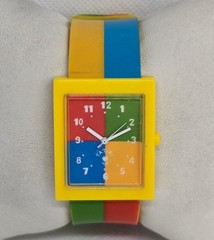 Women’s Tatiri Striped Four Quadrants Dial Yellow Green Red Blue Band Watch 05