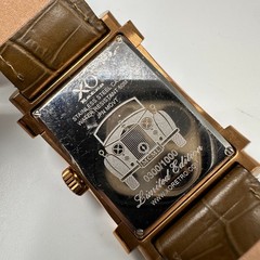 XO Retro MCML Watch Mens Rose Gold Tone Green Leather Band New Battery 9.5″