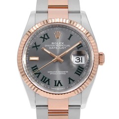 ROLEX DATEJUST 36 126231 slate (Grey) Green Roma 3-row Oyster Bracelet Rando…