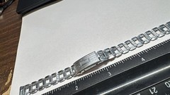 Vint. 10mm SS Pontaic Art Deco ladies watch bracelet w/ deployment 10mm end (A5)
