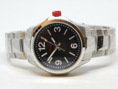 Red Line Mineral Crystal All Stainless Steel Quartz Analog Men’s Watch
