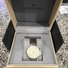 Hamilton Khaki Automatic Day-Date 40mm Silver Dial Brown Leather Strap Box