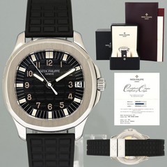 MINT PAPERS Patek Philippe Steel Aquanaut Black Rubber 5065 38mm Tritium Watch