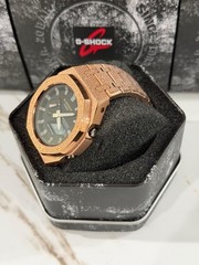 Casio GA-2100 G-Shock Watch – Sandblasted Gold Rose Frosted – Black Dial