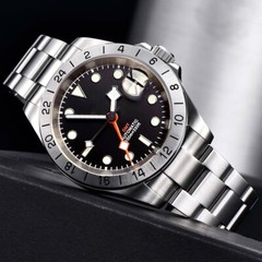 20ATM Diving NH34A Automatic Watch Men NH34 GMT Black Dial Lume Steel Bracelet
