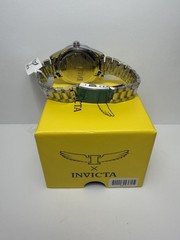 Invicta 69014 Men’s Silver Tone Black Dial Quartz Watch New Box